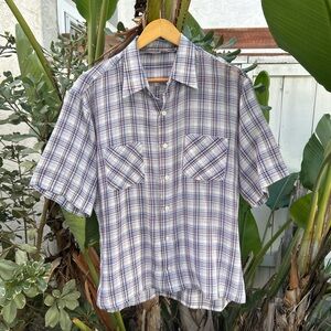 Vintage 80s Wedgefield Checkered Button Up Shirt Distressed Men’s XL/XXL